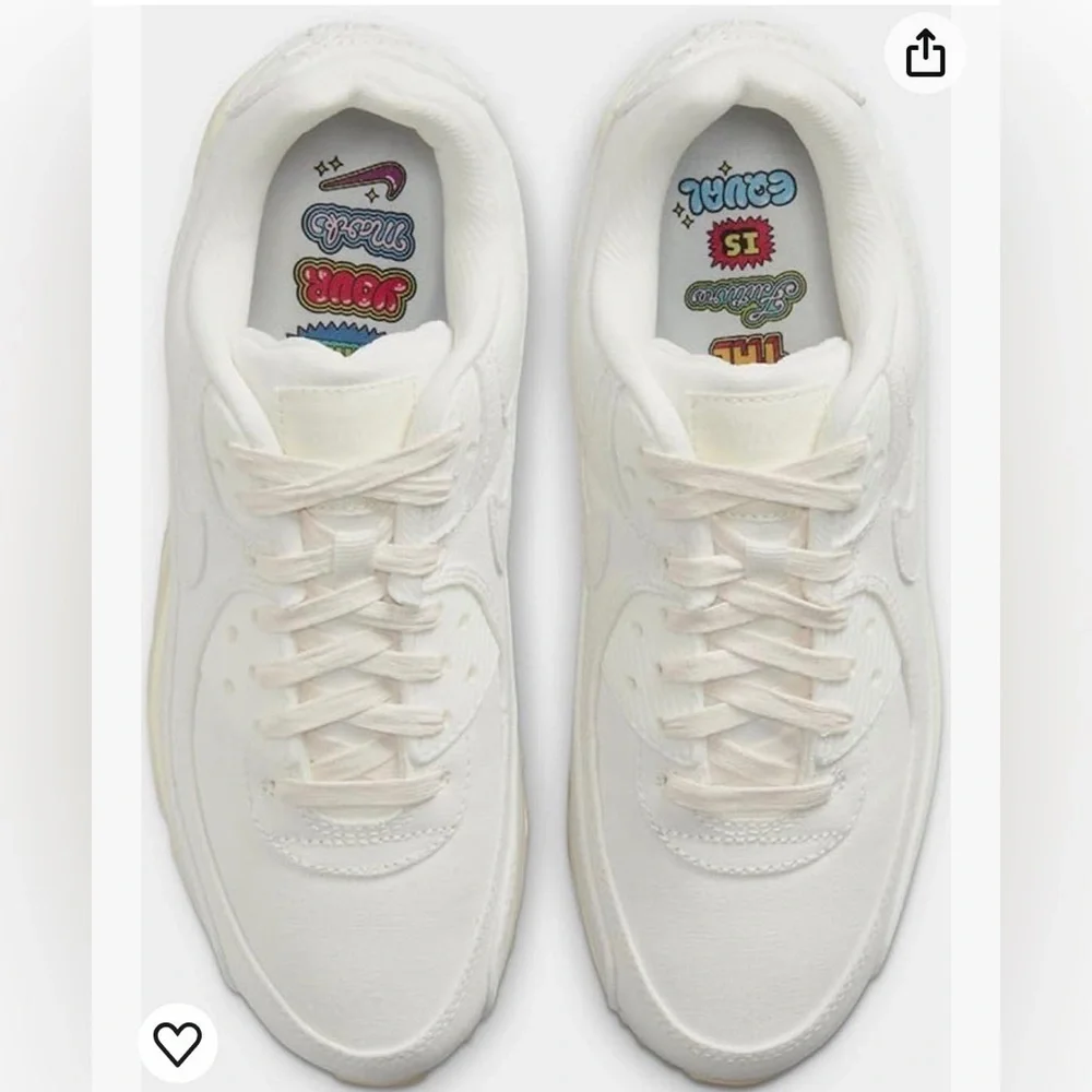 Nike Womens Size 12 Air Max 90 SE The Future Is Equal FD0867-133 Sail White Lips
